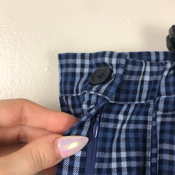 Aerie Mini Blue Gingham Pleated Skirt - Picture 4 of 5